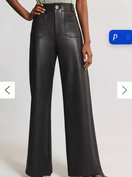 Maeve Pants - The Colette Wide-Leg Faux Leather Pants by Maeve